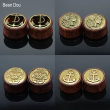 Натуральные Деревянные беруши Туннели для пирсинга седла уха Расширители козелка ушной раковины Череп серьги-тоннели для ушей 8-14 мм пирсинг тела ювелирные изделия Анти-аллергия