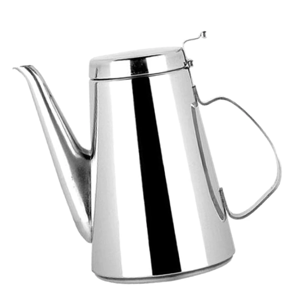 Stainless Steel Cold Water Juice Coffee Pot Teapot Jug for Kitchen Dining Teapots Water Kettle 1.2L 1.7L Silver 