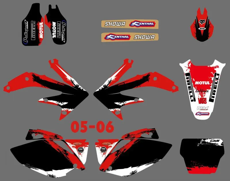 

TEAM GRAPHICS & BACKGROUNDS DECALS STICKERS Kits for Honda CRF450 CRF450R CRF 450 450R 2005 2006