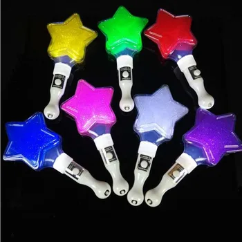 

Creative Five pointed Star Flashing Stick Cartoon Glowing Sticks LED Lighting Kids Toys Christmas Party Supplies