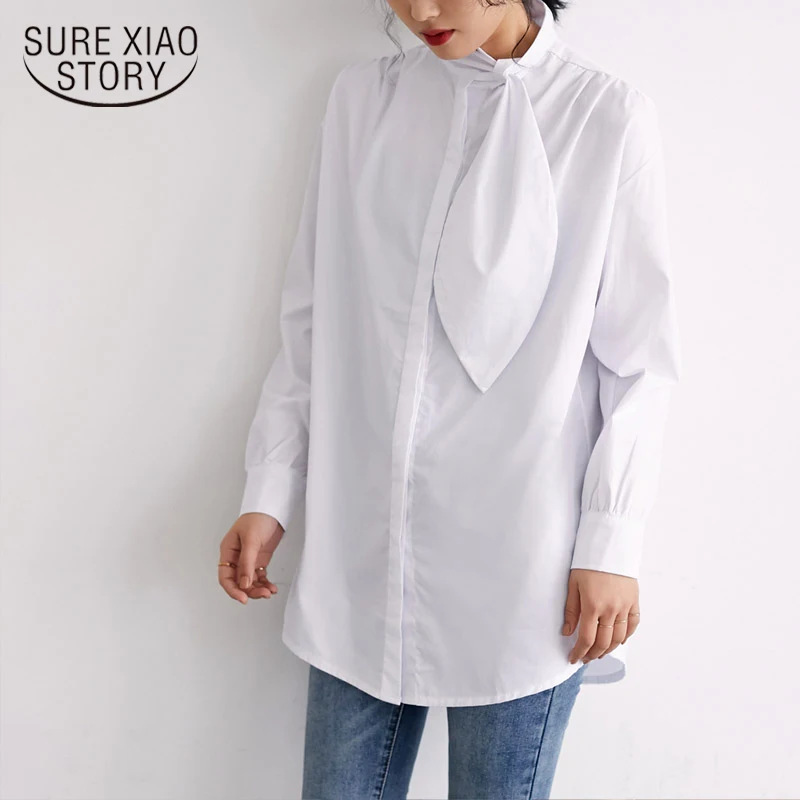 

women shirts womens tops and blouses large leaf stand lazy cold mid-long casual white soild shirt long Batwing Sleeve 2514 50