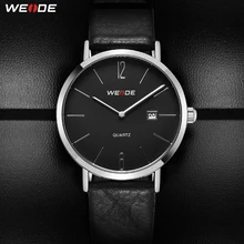 WEIDE Men Analog Quartz Wristwatch Business Luxury Fashion Date Clock Relogio Masculino Leather Strap Band Watch  Clock Hours