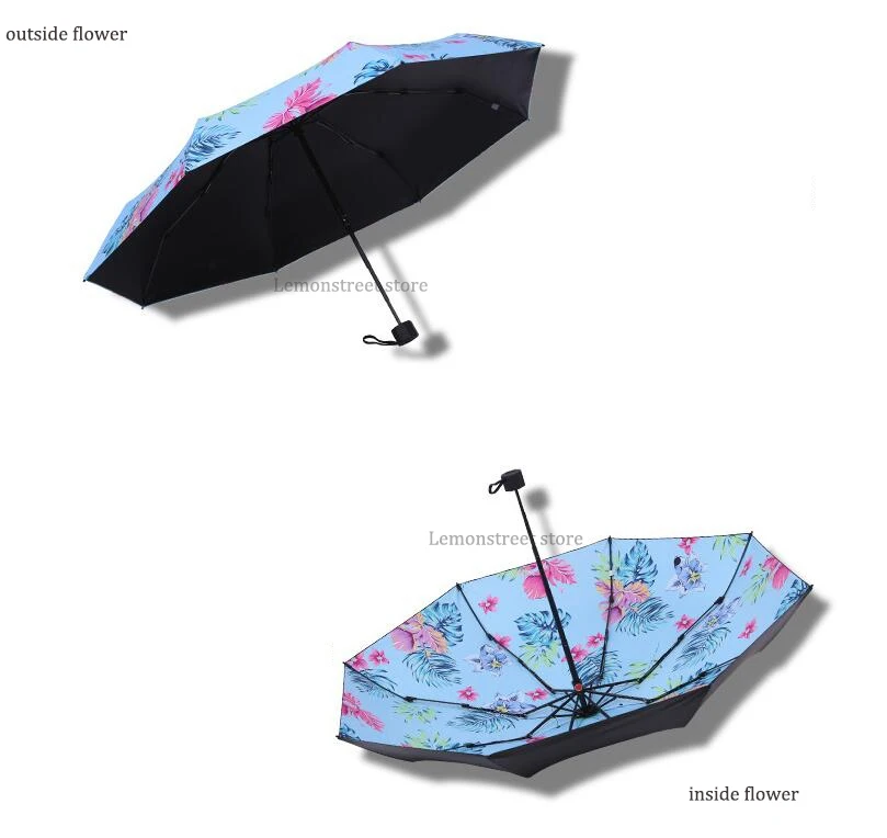 Цветочный женский зонт, маленький женский зонт от дождя, женский зонтик для дам, анти-УФ, 5 складной карманный зонтик, Paraguas - Цвет: outside flower H