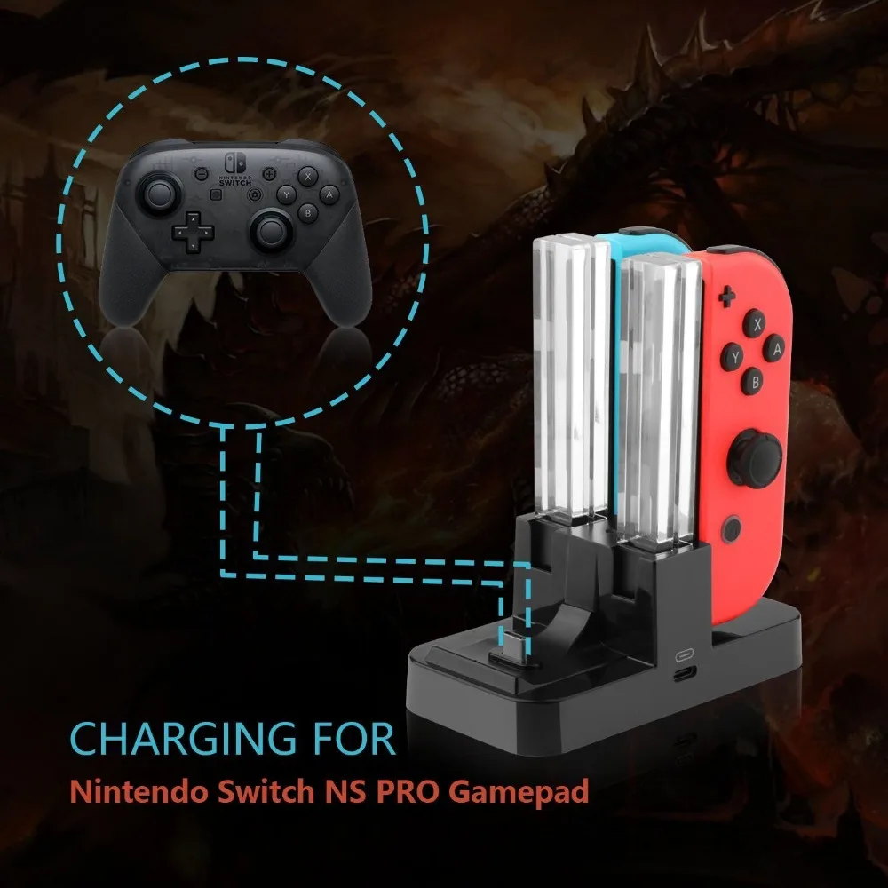 Зарядная док-станция для NS Switch Joy-Con контроллер pro контроллер зарядное устройство Подставка порт type-C