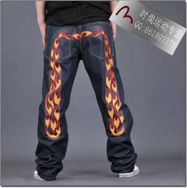 red flame jeans