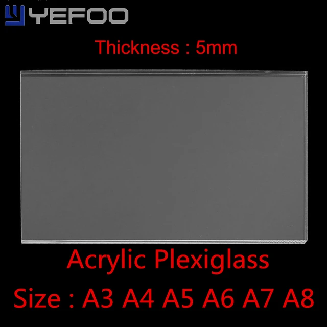 5mm transparent plastic acrylic for plexiglass perspex sheet pmma a5 acrylic sheet