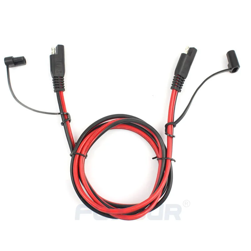 FOXSUR 150 см SAE к SAE Удлинительный кабель 16 AWG 2 контактный провод жгут Сверхмощный шнур постоянного тока быстрое отключение/подключение SAE провода с крышкой