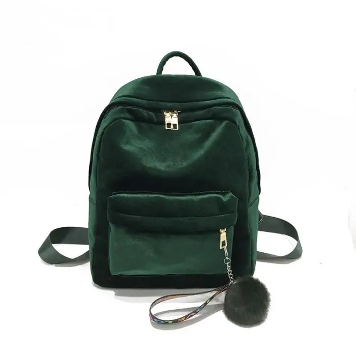Простая модная повседневная дорожная сумка для покупок на молнии, Женский бархатный рюкзак для подростков, школьная сумка для девочек AB@ W3