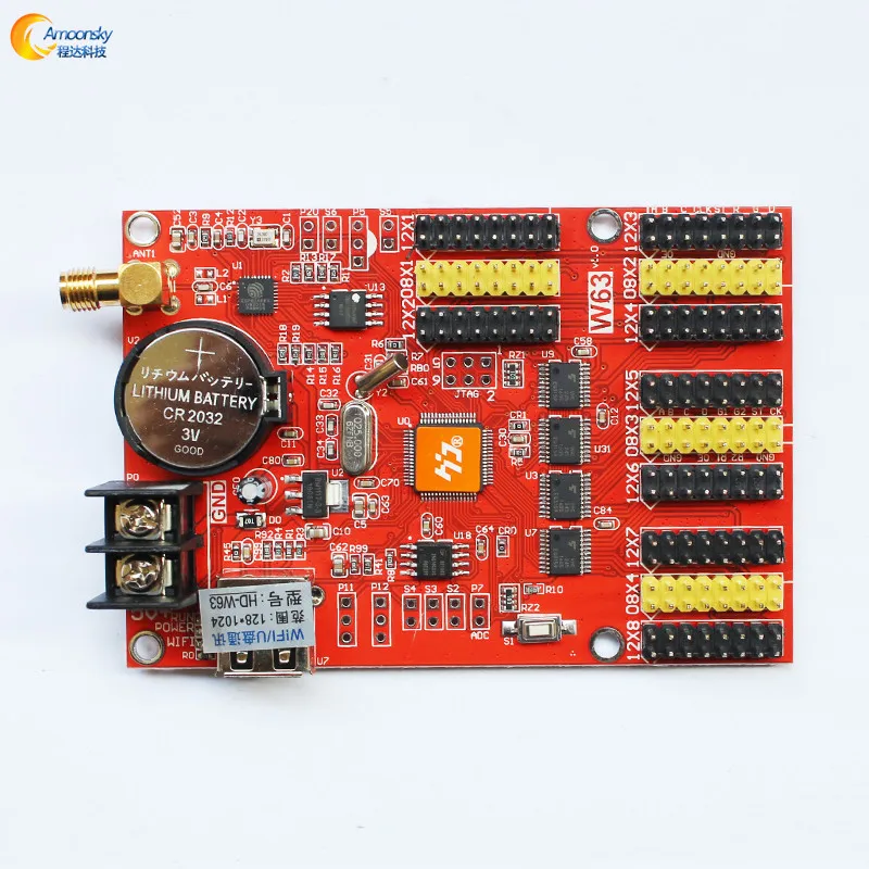 Беспроводной контроллер светодиодной видеопанели rgb huidu hd w63 led scoreboard|controller