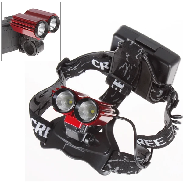 600lm 2 × 3 ワット cree xpe led ライトハイパワー充電式バイク自転車ヘッドランプヘッドライトbicycle