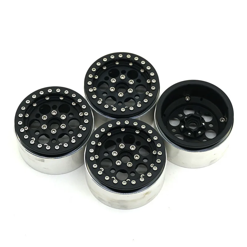 

2.2" Black Beadlock Wheel Rims Hubs For 1:10 RC Rock Crawler SCX10 Wraith 90018 90022 90027 90046 90047 CC01 TRX4 TF2