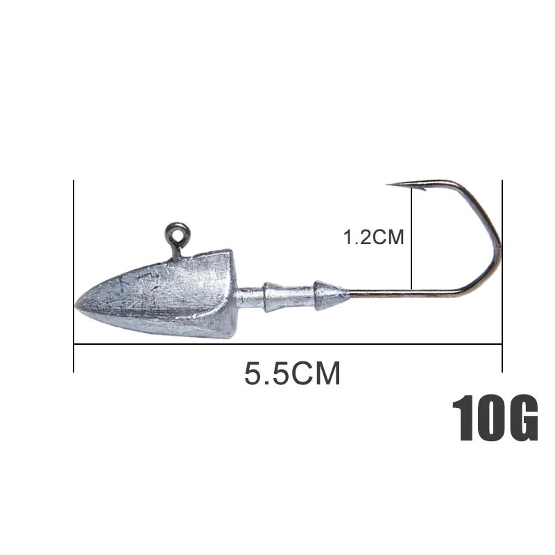 1 шт. Мягкая приманка крючок свинцовый джигхед рыболовные крючки Свинцовые джиг приманка Твердая Приманка Мягкая приманка в виде червей рыболовные снасти аксессуары(серебро - Цвет: 10g