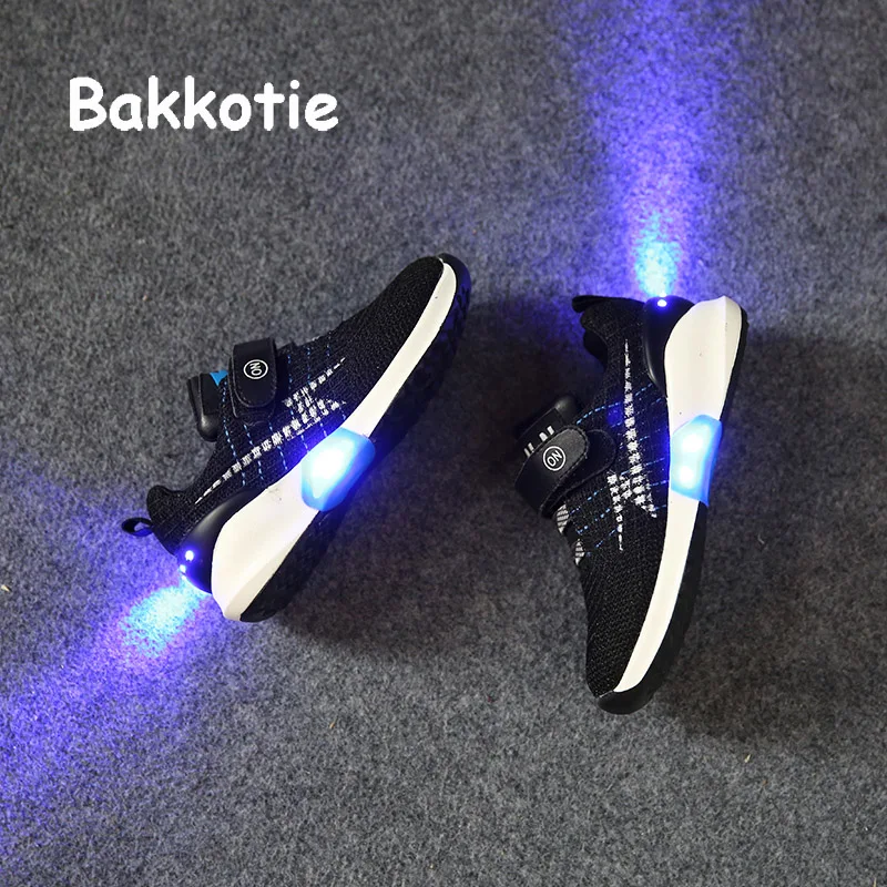Bakkotie 2017 Fashion Children USB Charging Spring Baby Boy Sport Led Kid Brand Glowing Sneaker Breathable Leisure Girl Trainer bakkotie 2017 new autumn baby boy white shoes cat kid girl brand leisure sneaker gneuine leather breathable child soft trainer