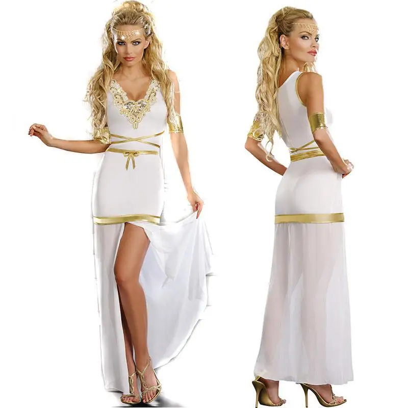 

Women Sexy Greek Goddess Princess Costume Cosplay Uniform Adult Ladies Halloween Fantasia Egyptian Cleopatra Role Playing Outfit