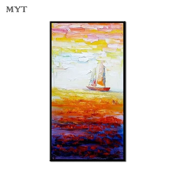 

MYT Abstract Sea Landscape Oil Painting Hand Painted Canvas Art And Hand Color Wall Art Painting Living Room Decoration