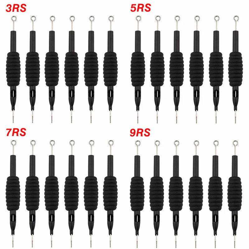 10 шт. RS татуировки иглы стерильные одноразовые татуировки Насадка иглы Советы и трубы ручки 3/5/7/ 9/11/15RS татуировки поставляет машины иглы для тату машинки татуировка спрейбатл трубки иглы наконечники для игл 5rs