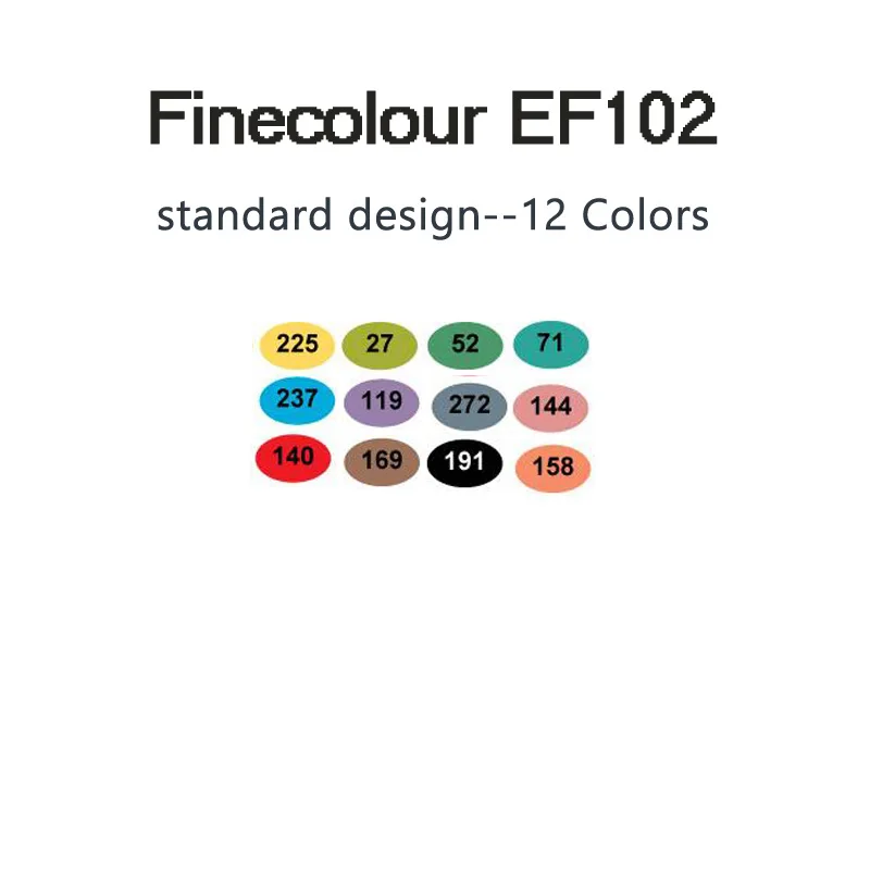 Finecolour на спиртовой основе маркеры с кистью EF102 мягкий ультра тонкого помола ручки 12/24/36/60/72 Цвета школьный комплект с двойной головкой маркер для рисования - Цвет: 12 colors