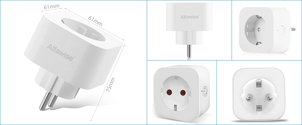 Alfawise PE1004T ЕС Plug Мини Wi Fi Разъем Smart Plug работать с Amazon Alexa Google дома мобильное приложение дистанционное управление энергии мониторы