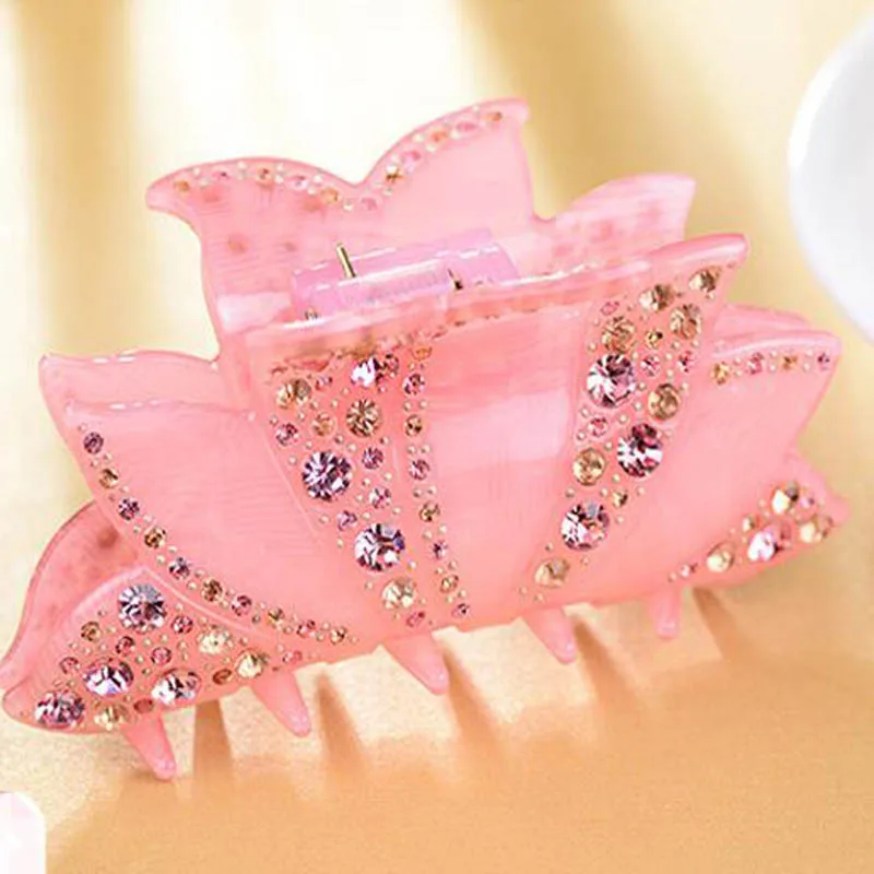 Classic Hair Jaw Claws Rhinestone Hair Clasp Barrette Hairpins Clamp