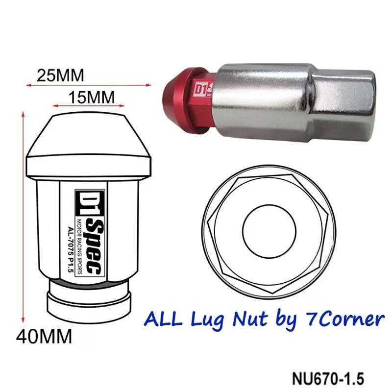 D1 Spec Jdm Гайки для гоночного колеса M12 X 1 5 мм 20 шт HONDA CIVIC ACURA INTEGRA FORD AF NU670 1.5|racing wheel lug