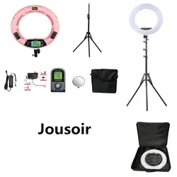 Розовый FE-480II био-цвет регулируемое кольцо свет макияж красота светодиодный фонарь-кольцо фотографического вещания свет + подставка + сумка