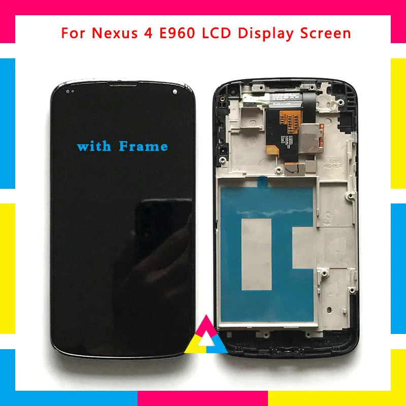 

5pcs/lot LCD Display Screen With Touch Screen Digitizer Assembly For LG Google Nexus 4 E960 Black No Frame or with Frame DHL