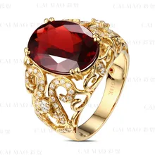 CaiMao 5.1ct Natural Pink Tourmaline & 0.60ct Diamond 18k Yellow Gold gemstone engagement ring Fine Jewelry