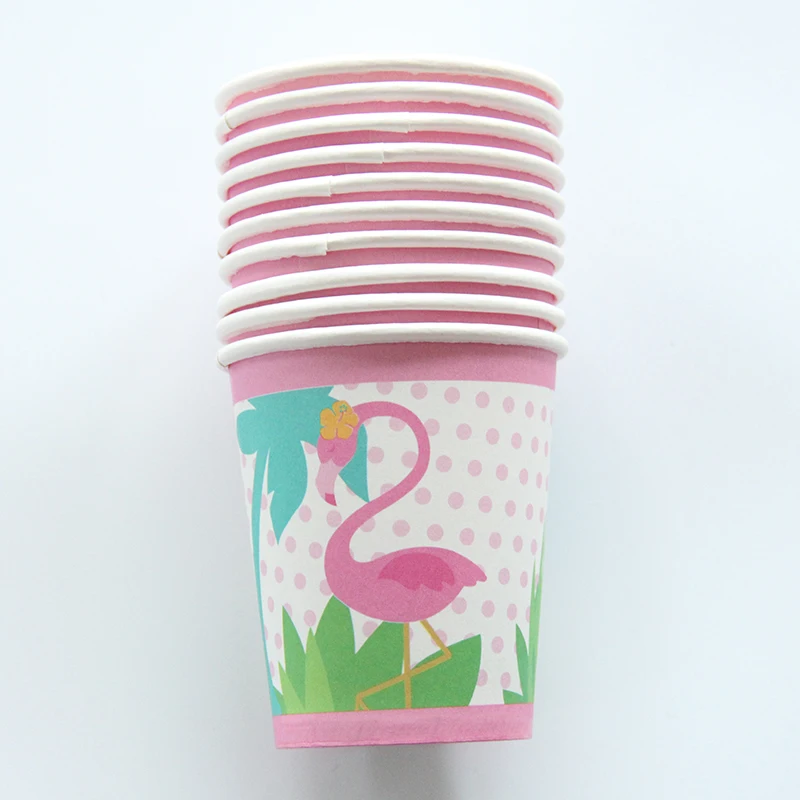 Фламинго Лето Гавайи одноразовая посуда для вечеринки посуда бумажные чашки тарелки полиэтиленовая скатерть свадьба день рождения