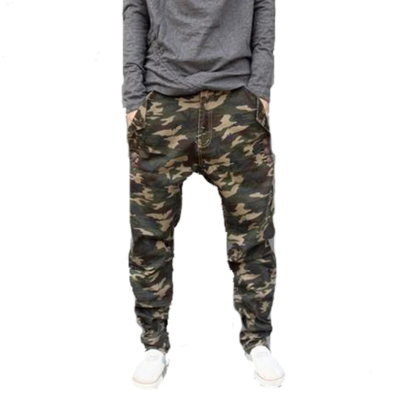 free shipping 2017 New Low rise Military skinny Men Pants Camouflage Harem Personality Male Plus Size