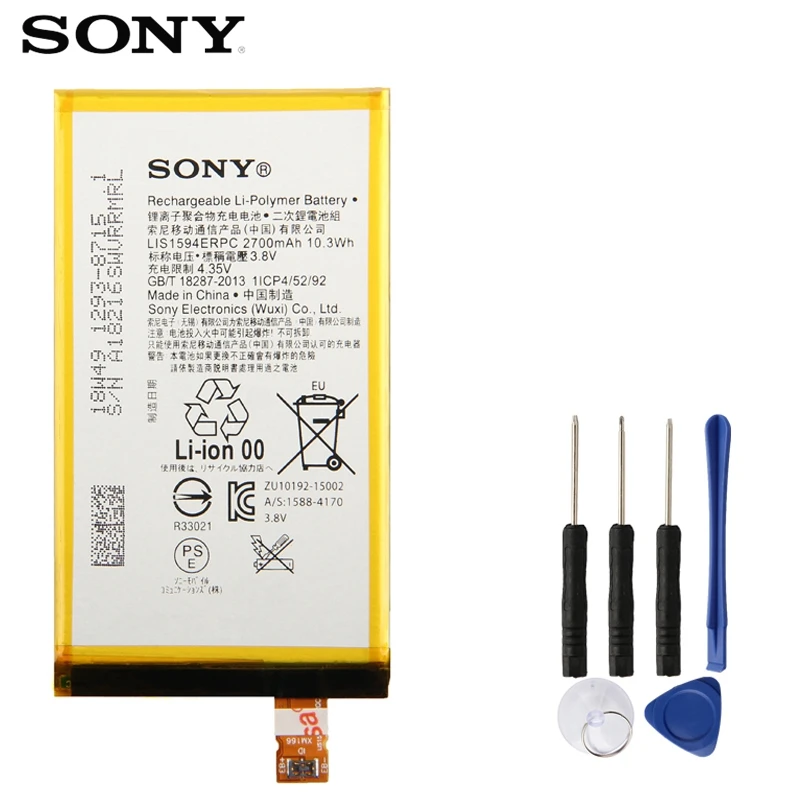

Original SONY Battery For Sony Xperia Z5C Z5 mini E5823 z5 compact LIS1594ERPC Genuine Replacement Phone Battery + Tools 2700mAh