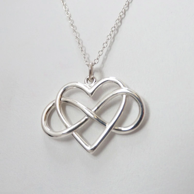 Fashion Womens Silver Plated Infinity Love Pendant Chain Necklace Jewelry