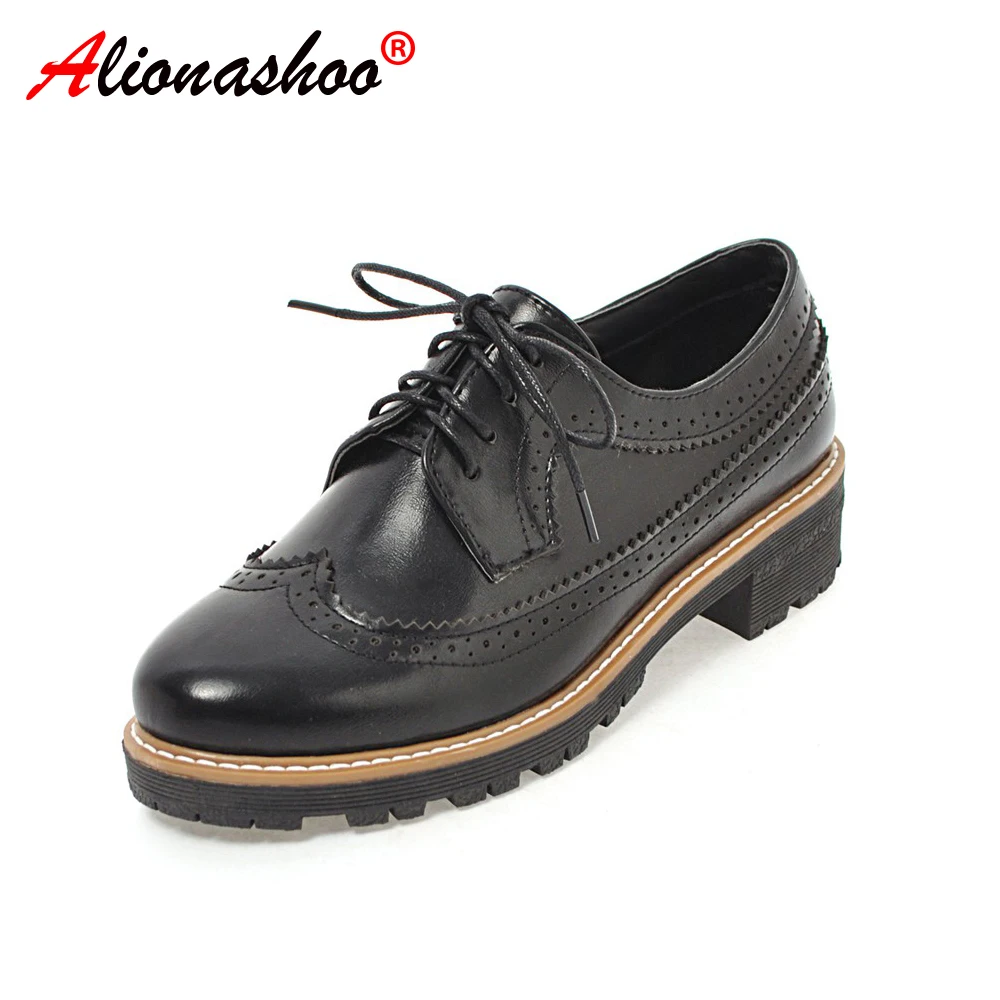 

Plus size 34-43 Oxford flats women shoes 2019 concise Round toe Sewing Lace-up solid flats comfort lady Dress oxford shoes
