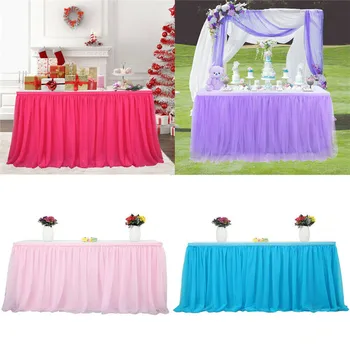 

Multi Colors Table Skirt Tutu Tulle Table Cloth Wedding Party Table Decoration