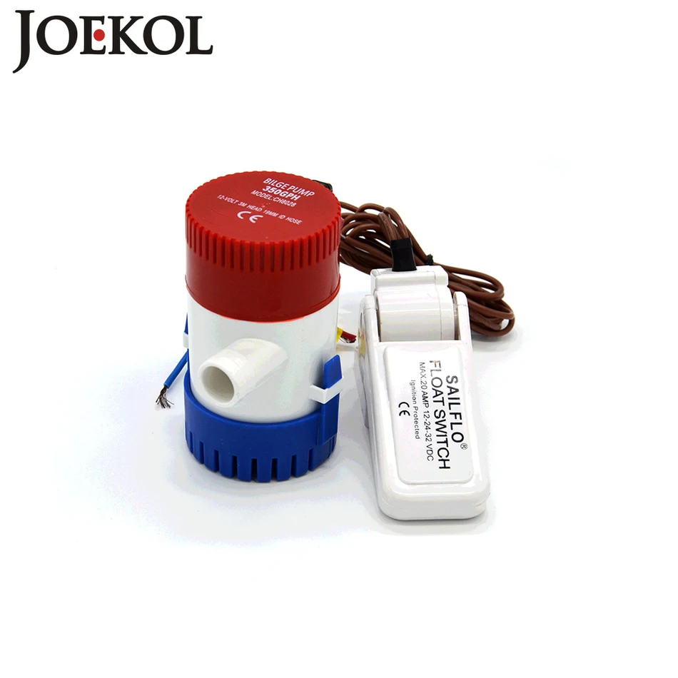 350 GPH 24V Submersible Mini Electric Boat Bilge Water Pump With Float Switch