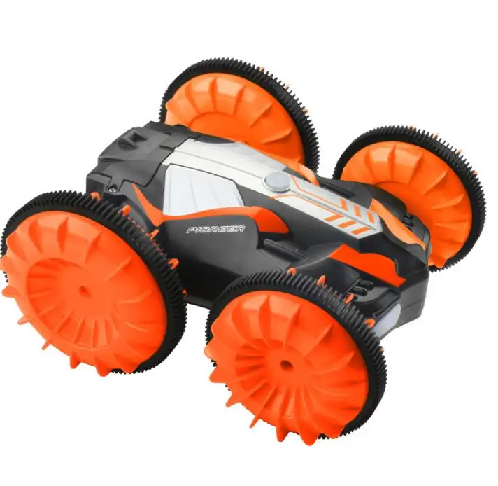 Пульт дистанционного управления амфибия трюк автомобиль Танк 2,4 г водонепроницаемый двухсторонний Вождение Танк мальчик игрушка Дистанционное управление автомобиль подарок - Цвет: Оранжевый