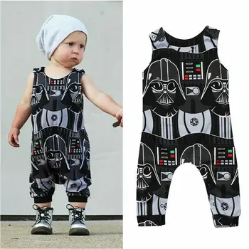 

2019 Newest Hot Newborn Toddler Kids Boy Clothing Sleeveless Darth Vader Cotton Romper Jumpsuit Outfit Clothes 0-3Y