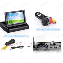 High quality 360 degree reverse parking camera +4.3 inch TFT LCD Rearview Mirror for Car Rear reversing backup