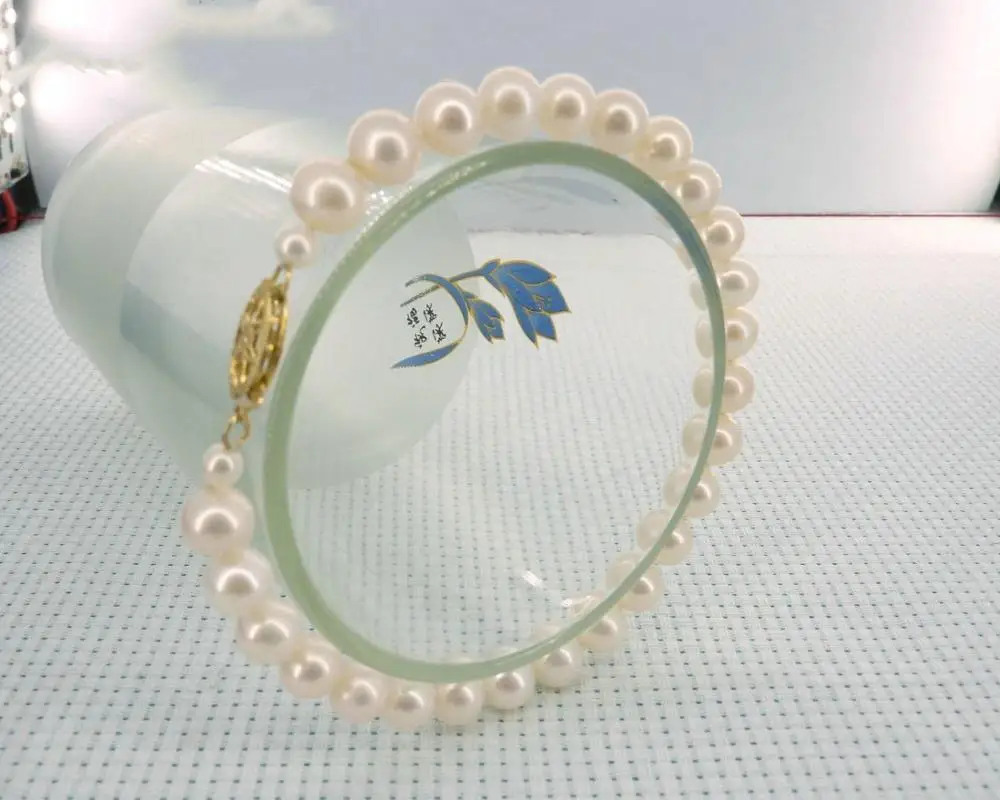 

cultured 7mm white aaa grade akoya genuine pearl bracelet 6" 7" 7.5" 8" gold