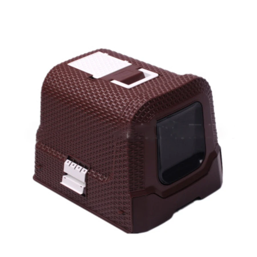 

Portable Cat Supply Teddy Easy Clean Plastic Sandbox Anti-Splash Reusable Large Semi Enclosed Cat Litter Products 30SP033