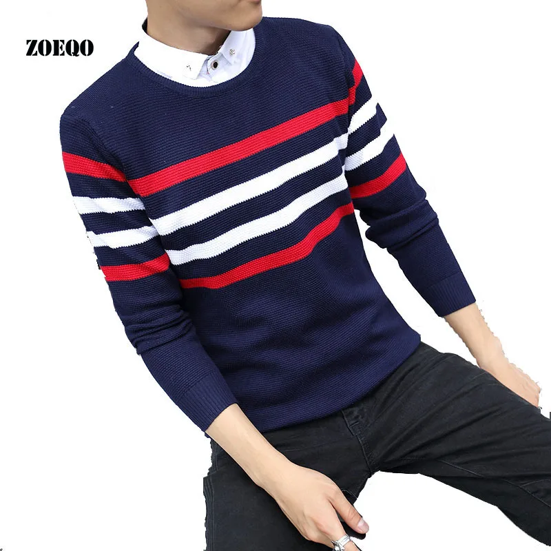 ZOEQO New arrival men sweaters and Pullovers striped
