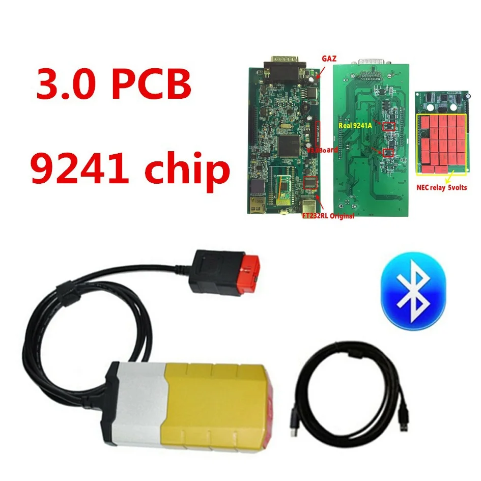 

3PCS/Lot Golden Shell V3.0 n-ec relays vd ds150e cdp for delphis 2016.R0/2015.R3 tcs cdp pro plus car truck obd obd2 Scanner
