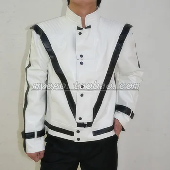

MJ Clothes Michael Jackson Thriller Costumes Men Singers Dancer Stage Wear Leather Jacket Outwear ! XXXS-3XL free shipping