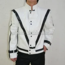 MJ Clothes Michael Jackson Thriller Costumes Men Singers Dancer Stage Wear Leather Jacket Outwear ! XXXS-3XL free shipping