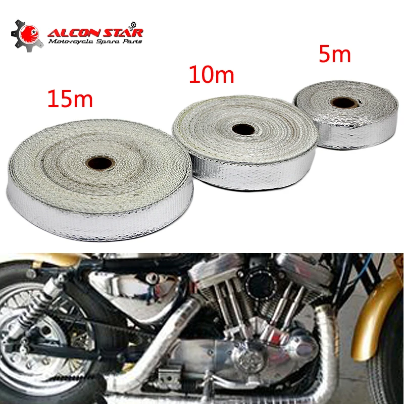 Alconstar 5m 10m 15m Motorcycle Heat Exhaust Pipe Header Wrap Turbo