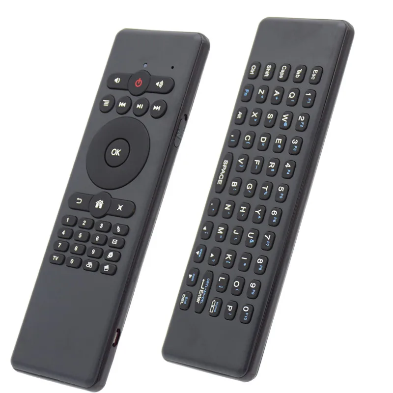 

T007 7 Colors Backlight Fly Air Mouse Mini Keyboard English Mic Voice IR Learning for Android Smart TV Box Remote Control