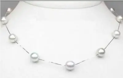 

HOT## Wholesale FREE SHIPPING >>> HUGE 18"10-11MM SOUTH SEA WHITE PEARL NECKLACE