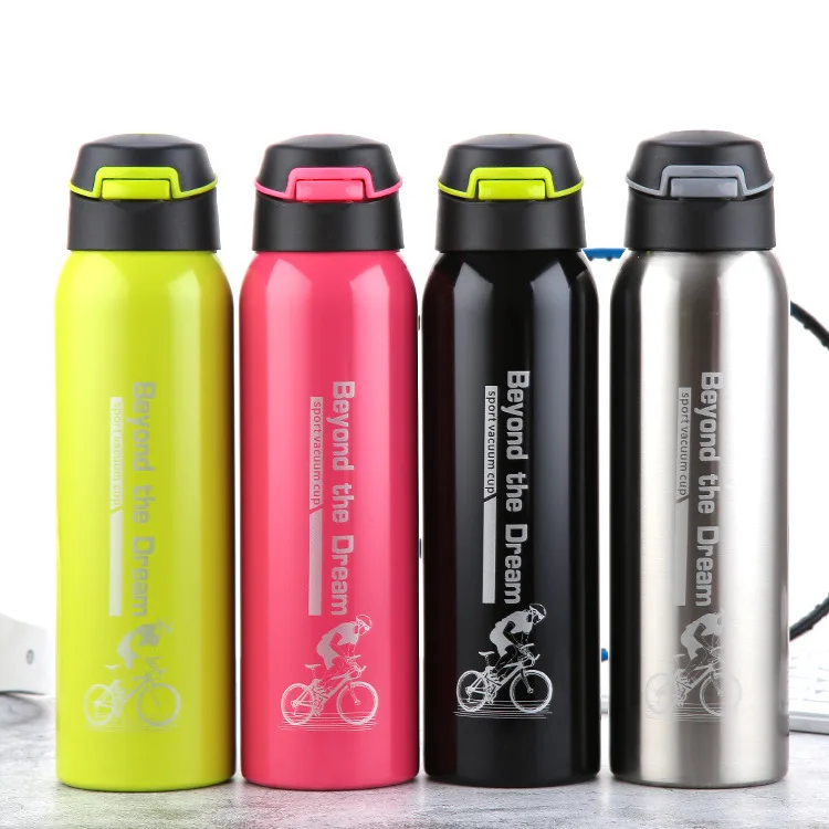 

500ML Sport Thermos inside straw Keep warm Keep cool Insulation water bottle Running Biking Stainless Steel Sport Vacuum cup