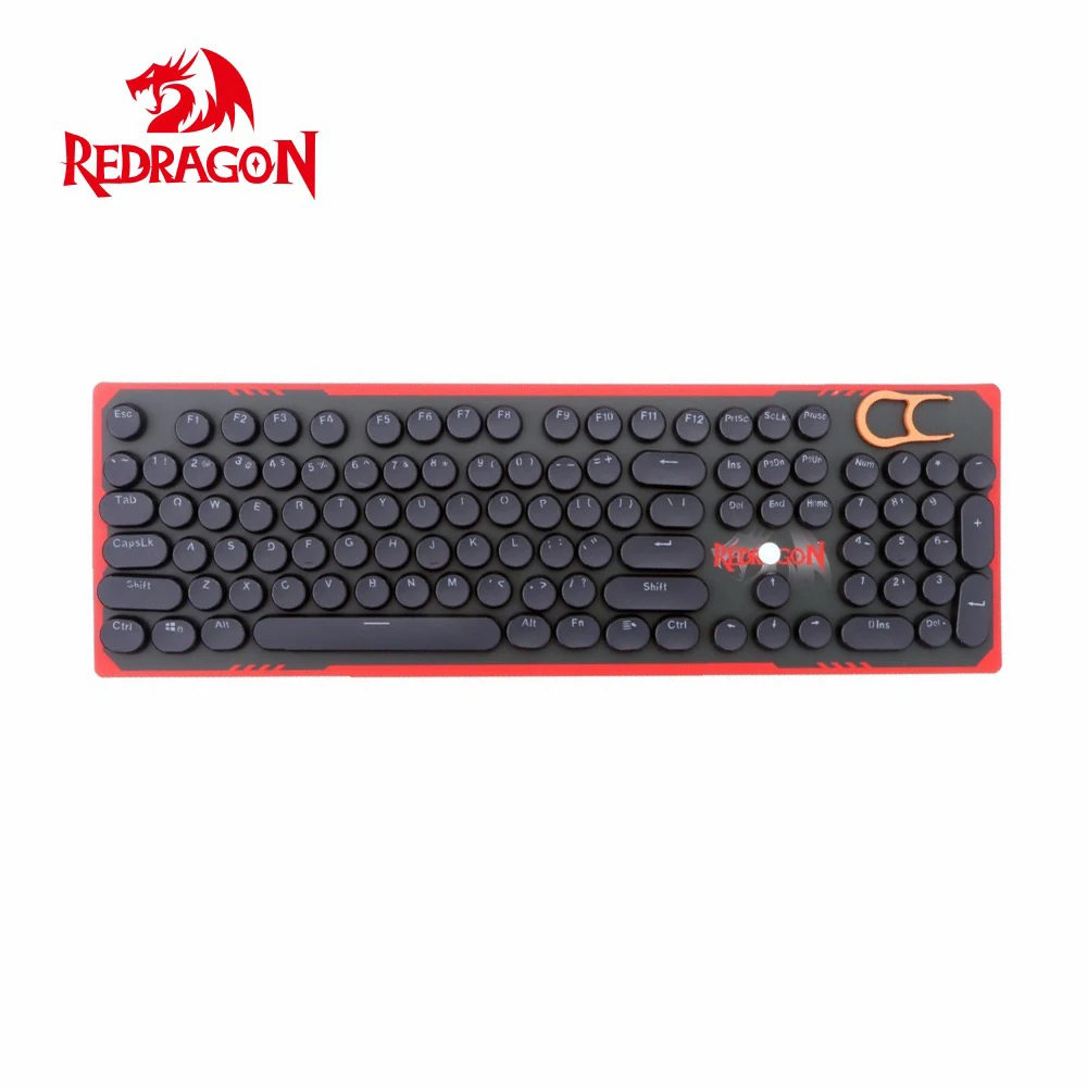 Redragon A106 104, колпачки для ключей, черный, винтажный стиль, стимпанк, машинка, ретро набор ключей для механической игровой клавиатуры, американская Раскладка