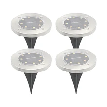 4 шт. 8 светодиодный s на солнечных батареях наземный светильник светодиодный светильник для газона Открытый водонепроницаемый светильник с датчиком погребенный светильник для сада Lanscape дорожка Декор