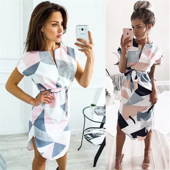 

Summer Women Dress Asymmetry Striped Office Slim Dress Short Sleeve Tunic Bandage Bodycon Party Dress Elegant Vestido Mujer 1192